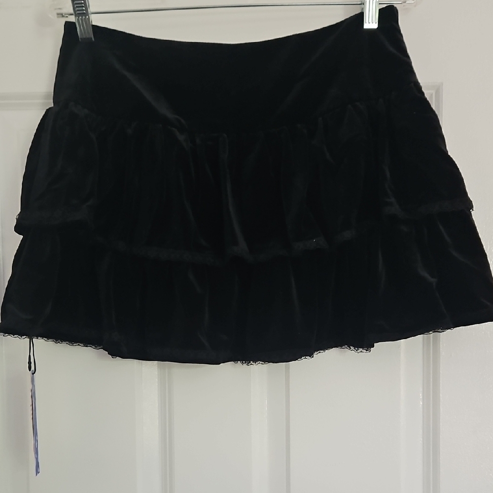 Cider Black Bubble Mini Skirt Tiered Night Out
